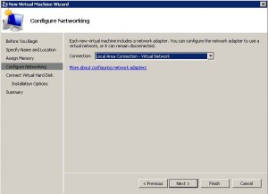 hyper-v wizard - configure network